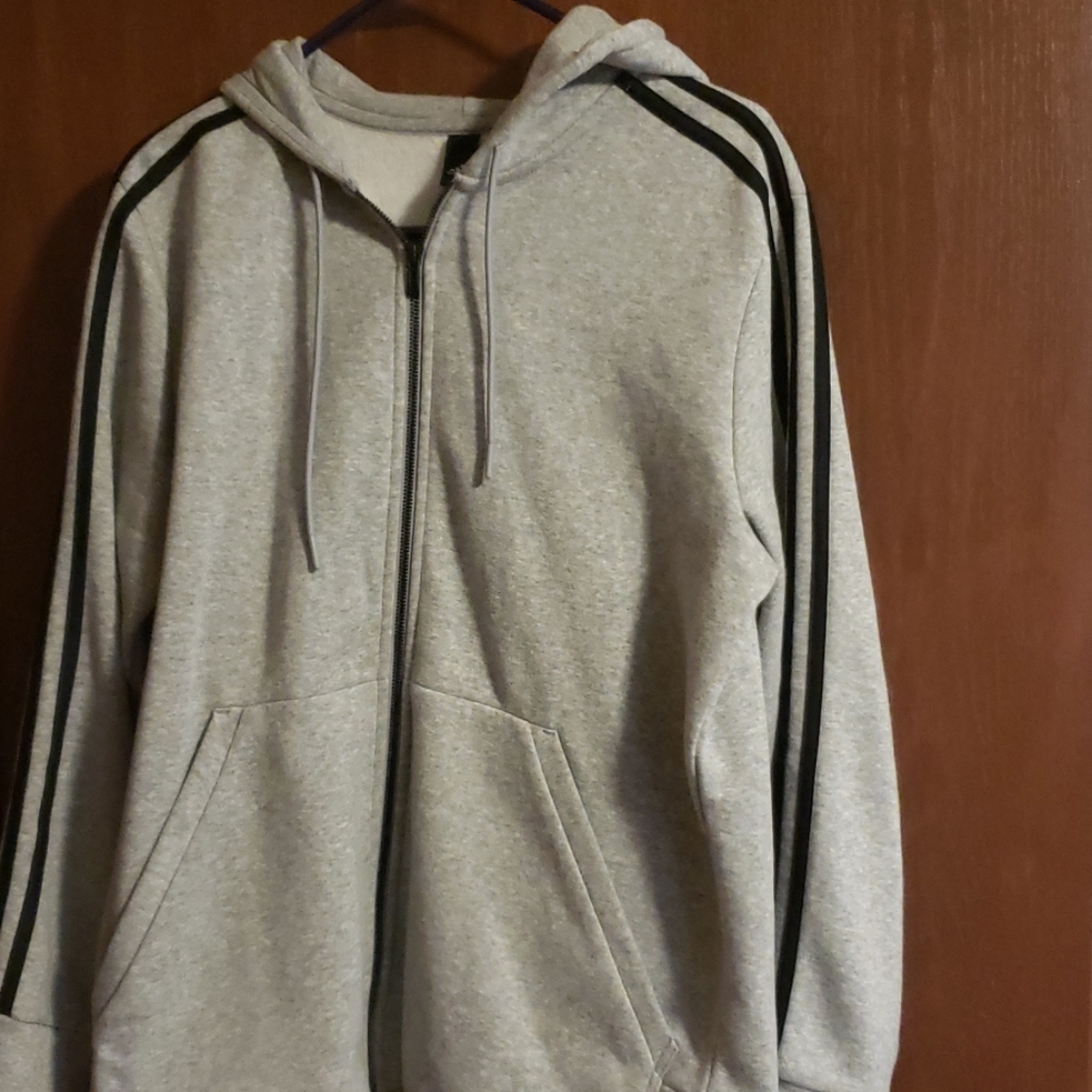 Gray adidas track jacket
